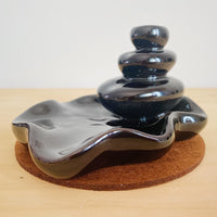 Stone Pile Backflow Waterfall Incense Burner With Mountain River