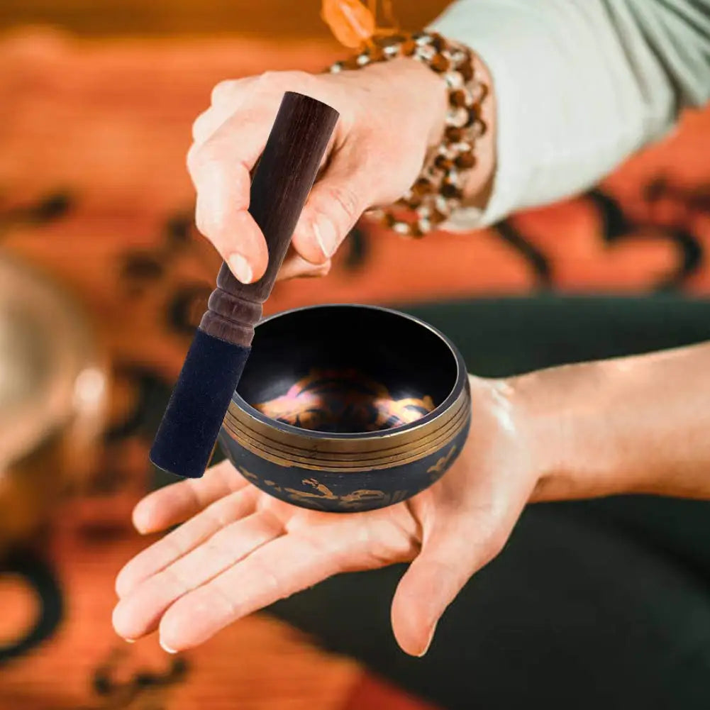 Cuenco tibetano para meditación y curación de chakras.