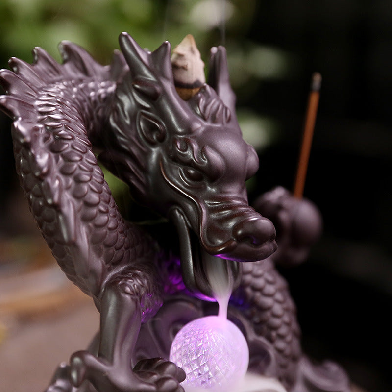 Dragon Aromatherapy Waterfall Incense Burner With LED Lighting