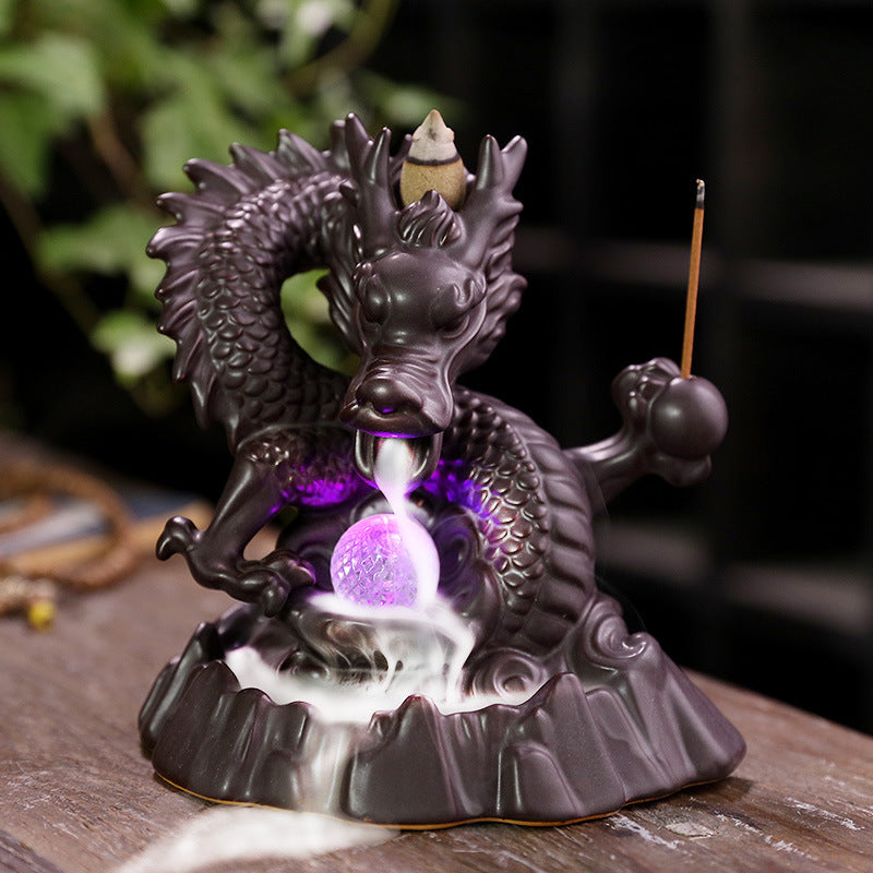 Dragon Aromatherapy Waterfall Incense Burner With LED Lighting