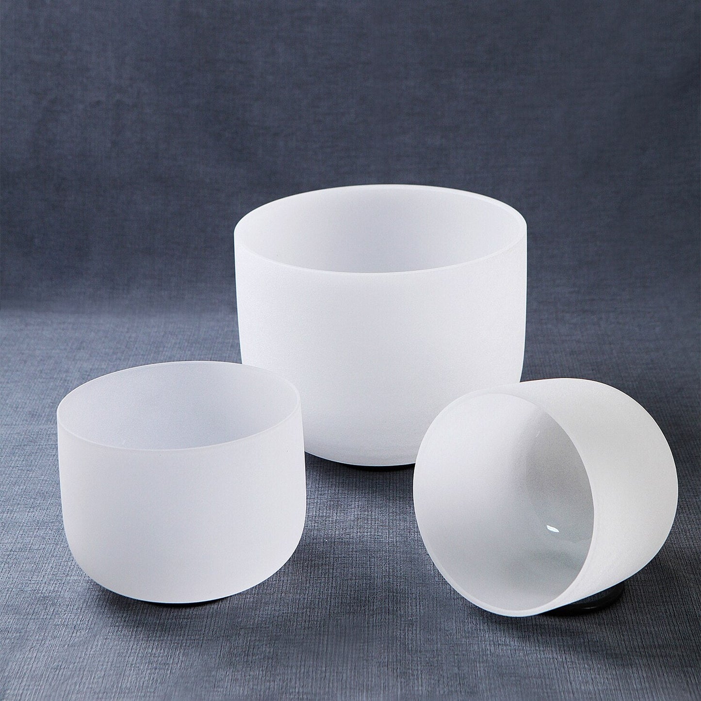 3PCS Set White Frosted Crystal Singing Bowl