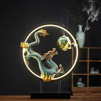 Bruciatore di incenso a riflusso a LED a forma di drago, decorazione della casa, soggiorno, ufficio, desktop