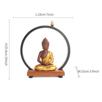 LED Buddha Monaco Zen Backflow bruciatore di incenso ornamento per soggiorno meditazione yoga