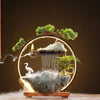 Quemador de incienso de reflujo bonsái incensario de cascada LED