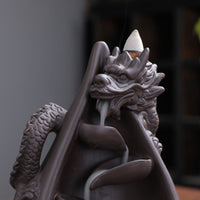 Cascata del bruciatore di incenso di riflusso del drago in ceramica fatta a mano