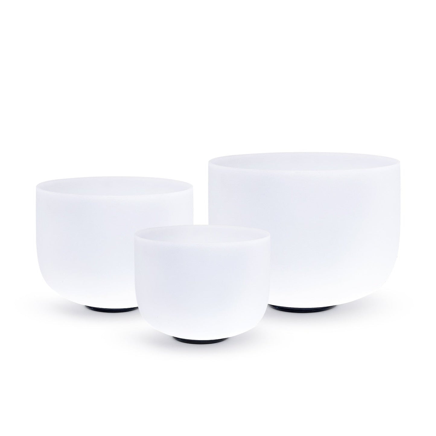 3PCS Set White Frosted Crystal Singing Bowl